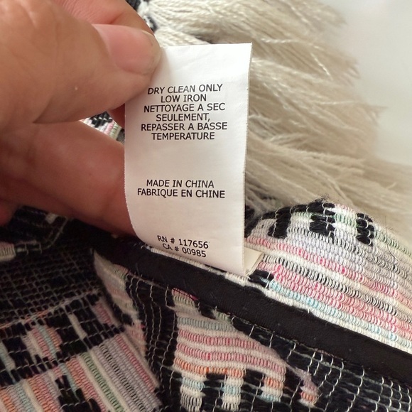 Thakoon Addition Black and White Geometric Print Poncho{8} - Picture 5 of 8